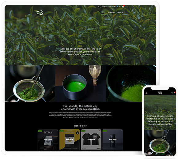 ทำเว็บไซต์ จำหน่ายสินค้าและอปุกรณ์ชงมัทฉะ จาก KOYO